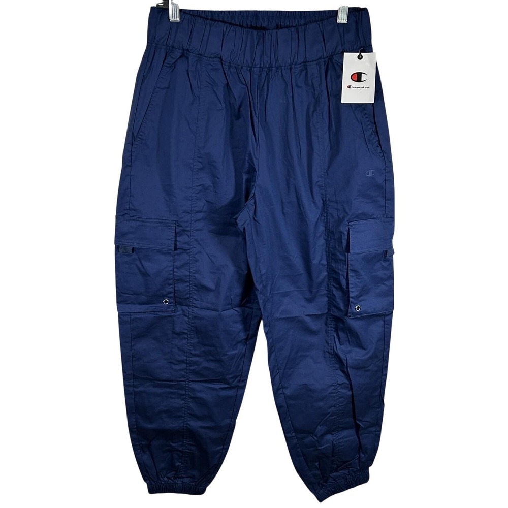 Champion Pants Women's Size Large Navy  Blue‎ Cargo Jogger Pockets Athletic